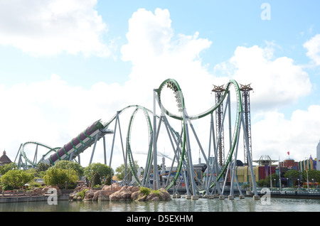 The 'Incredible Hulk' ride at Universal studio's, islands of Adventure Orlando Stock Photo