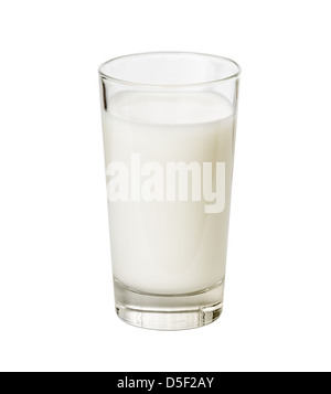 Glass of milk isolated on white with clipping path included Stock Photo