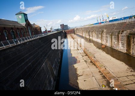 The dry dock where the Titanic was finished, in Belfast, Northern Ireland Stock Photo