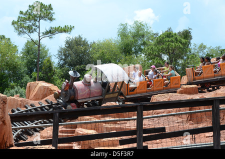 Big Thunder Mountain Railroad, in Frontierland, Magic Kingdom, Walt Disney World Resort, Orlando, Florida USA Stock Photo