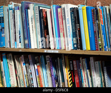 old books on a book shelf Stock Photo