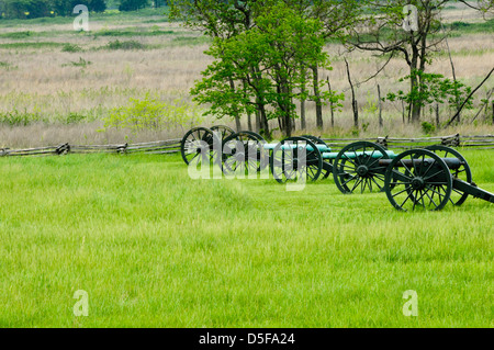 Civil War cannons at Pea Ridge National Military Park, Garfield, Arkansas Stock Photo