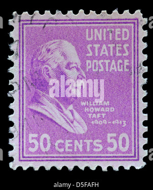 Image of W H Taft, 27th President of America on postage stamp Stock Photo
