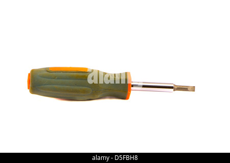 one grey screwdriver isolated on white background Stock Photo