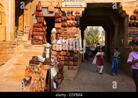 Tourists in a street market, Jaisalmer, Rajasthan, India Stock Photo
