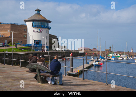 Whitehaven busy harbour and marina, Cumbria, England Stock Photo