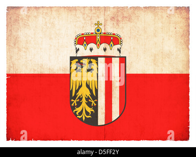 Flag of the Austrian province Upper Austria created in grunge style Stock Photo