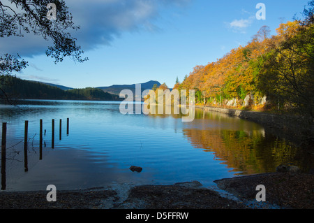 Autumn in the Trossachs, Loch ard looking to Ben Lomond, Scotland, UK Stock Photo