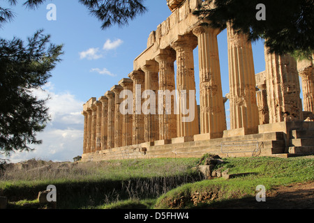 Greek Temple on Italian island of Sicily. Stock Photo