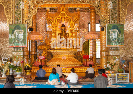 Nan Oo Buddha in Nan Oo Buddha Hall at Botataung Pagoda, Yangon (Rangoon), Myanmar, (Burma) Stock Photo