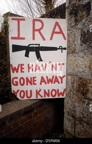 Londonderry, UK. 1st April, 2013. Pro IRA sign at the City Cemetery in Londonderry during the 32 County Sovereignty Movement (CSM) march to commemorate the 97th anniversary of the 1916 Easter Rising Credit: George Sweeney/Alamy Live News Stock Photo