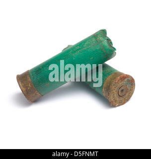 Old and rusty shotgun cartridges Stock Photo