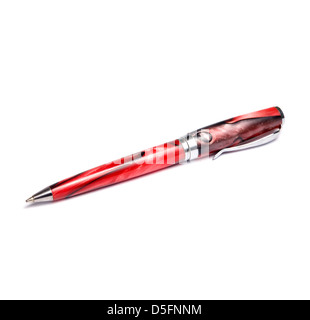 Red ballpoint pen isolated on white background Stock Photo