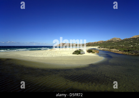 Beach Ostriconi near Saint Florent, Desert of Agriates, Corsica, France Stock Photo