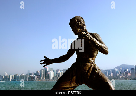 The Bruce Lee statue in Hong Kong Stock Photo