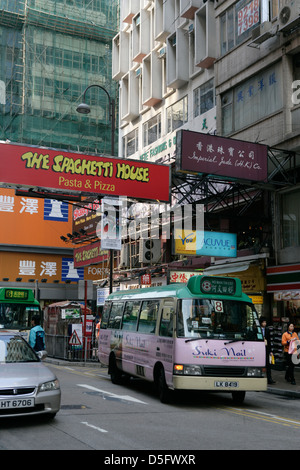 Busy street in Mong Kok, Hong Kong, Asia Stock Photo
