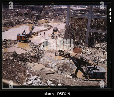 Construction work at the TVA's Douglas Dam, Tenn. (LOC) Stock Photo