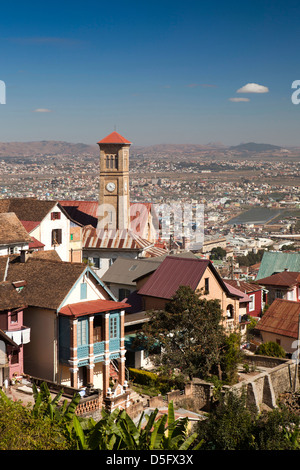 Madagascar, Antananarivo, elevated view looking down onto town from Haute Ville Stock Photo