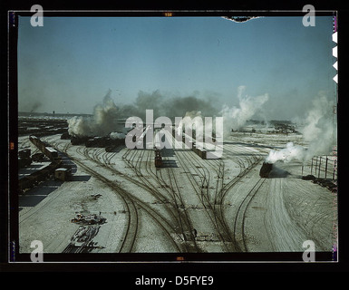 General view of one of the classification yards of the Chicago and Northwestern Railroad, Chicago, Ill. (LOC) Stock Photo