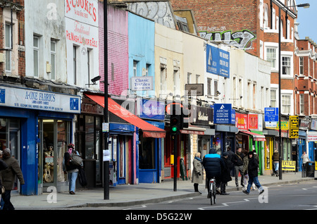 Multicultural shops in the Goldhawk Road Shepherds Bush London Stock Photo