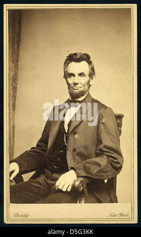 [Abraham Lincoln, U.S. President. Seated portrait, facing front, January 8, 1864] (LOC) Stock Photo