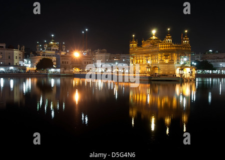 Amritsar Golden Temple night view, Pinjab, India  Stock Photo