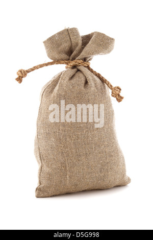 a image of burlap sack the tied Stock Photo