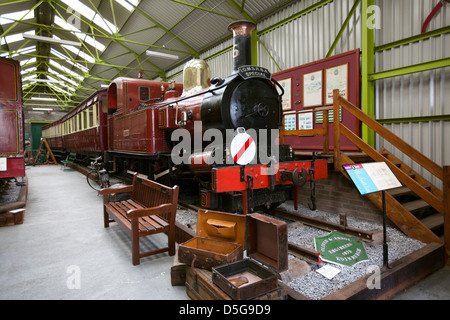 Isle of Man, Port Erin, Railway Museum, vintage steam locomotive on display Stock Photo