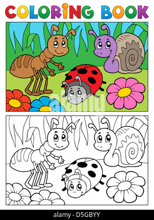 Coloring book bugs theme image 5 - picture illustration. Stock Photo