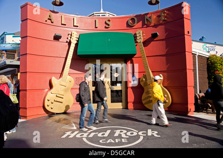 Hard Rock Cafe, Fishermans Wharf in San Francisco, California, United States of America, USA Stock Photo