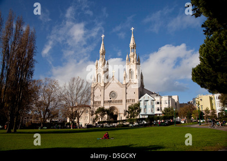 Saints Peter and Paul Church on Washington Square, San Francisco, California, United States of America, USA Stock Photo