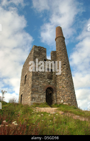 The abandoned engine house of Ding Dong tin mine, Cornwall Stock Photo