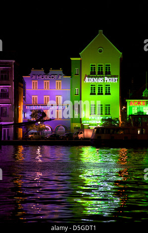 Willemstad, the small and pretty capital of Curacao, in the Netherland Antilles Stock Photo