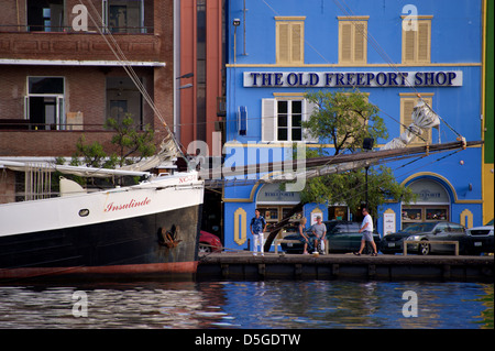 Willemstad, the small and pretty capital of Curacao, in the Netherland Antilles Stock Photo