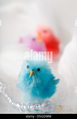 Easter decoration with white feather, selective focus Stock Photo