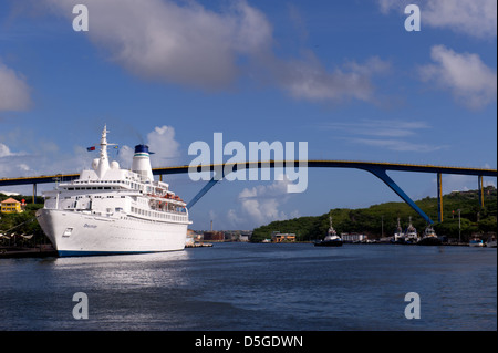 Willemstad, the small and pretty capital of Curacao, in the Netherland Antilles Stock Photo