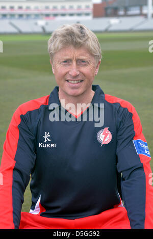 Glenn Chapple,  Lancashire County Cricket Club captain, poses for a photo during the 2013 Media Day and Photocall. Emirates Old Trafford, Manchester, UK  02-04-2013 Stock Photo