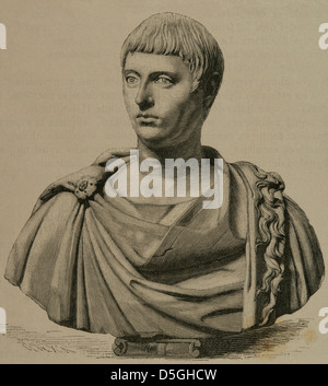 Elagabalus (Marcus Aurelius Antoninus Augustus) (203-222). Roman Emperor. Engraving in The Illustrated World, 1880. Stock Photo