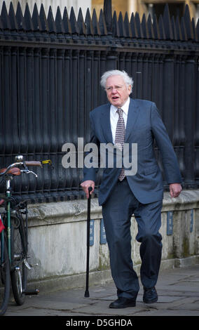 Cambridge, UK. 2nd April 2013. Prince Philip and Sir David Attenborough at the Senate House in Cambridge U.K  today  at the launch of the Cambridge conservation Initiative. Credit: JAMES LINSELL-CLARK / Alamy live News Stock Photo