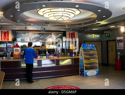 The Foyer of the Truro Plaza Cinema, Cornwall, Truro. Picture by Julie Edwards Stock Photo