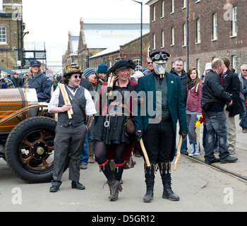 Steampunk Morris performing at Chatham Historic Dockyard Stock Photo ...