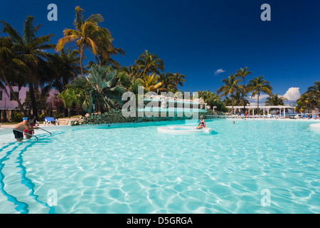 Cuba, Matanzas Province, Varadero, Varadero Beach, Hotel Melia Varadero, swimming pool. Stock Photo