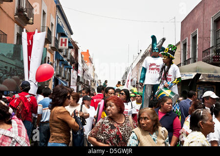 Puebla, Mexico. 2nd April 2013. On April 2, 2013, Enrique Aguera registered as PRI unity candidate for Mayor in Puebla, Mexico & supporters celebrated with huge parade. Credit: Dorothy Alexander / Alamy Live News Stock Photo