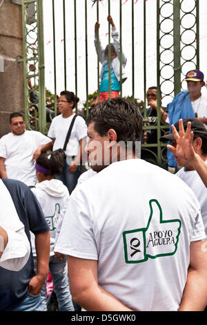 Puebla, Mexico. 2nd April 2013. On April 2, 2013, Enrique Aguera registered as PRI unity candidate for Mayor in Puebla, Mexico & supporters celebrated with huge parade. Credit: Dorothy Alexander / Alamy Live News Stock Photo