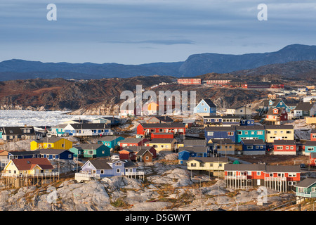 Colourful buildings of Ilulissat (Jakobshavn), Greenland Stock Photo