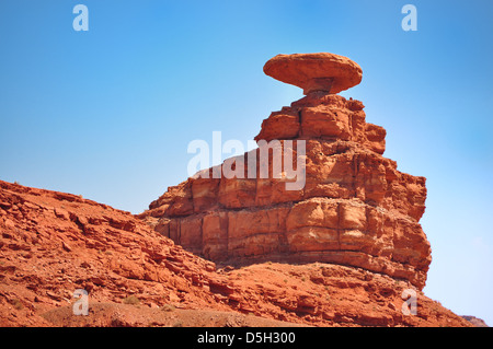 Red rock Mexican Hat near Monument Valley Stock Photo