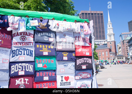 Boston T-shirts and Park Street Church Steeple, Boston, Ma., New England, USA Stock Photo