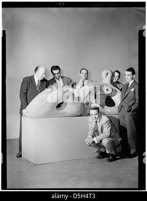 [Portrait of Edwin A. Finckel, George Handy, Johnny Richards, Eddie Sauter, Ralph Burns, and Neal Hefti, Museum of Modern Art, New York, N.Y., ca. Mar. 1947] (LOC) Stock Photo