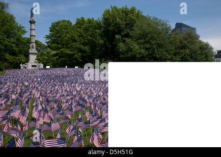 20,000 American Flags are displayed every resident Massachusetts who died in a war over the past 100 years Boston Common Boston Stock Photo