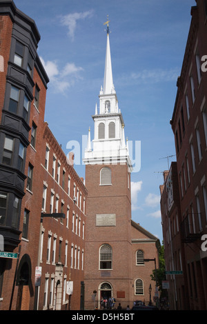 The Old North Church is officially known Christ Church in the City Boston on April 18 1775 was the site two lanters that warned Stock Photo
